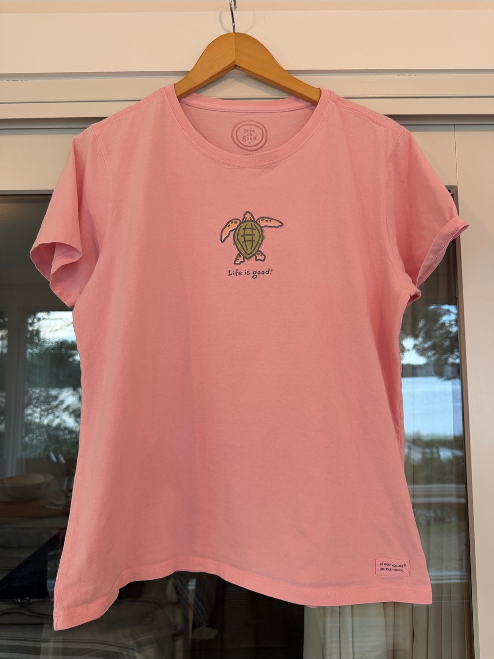 Life Is Good Pink Turtle Graphic Short Sleeve Tee